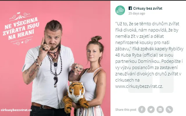Do kampaně Cirkusy bez zvířat se zapojila i celá řada osobností