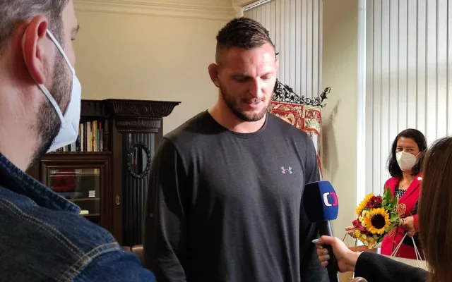 Náměstí ve zlatém lesku. Jihlava vítala dvojnásobného olympijského vítěze Lukáše Krpálka