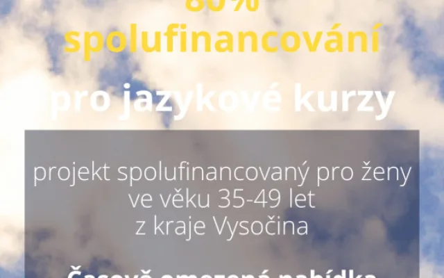 Ukázka mobilní verze webu, který nabízel ženám jazykové kurzy, na které mohly čerpat neexistující dotační titul