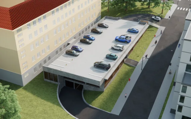 Parkovací dům u policejního ředitelství vyjde na téměř 103 milionů, stavba byla dnes zahájena