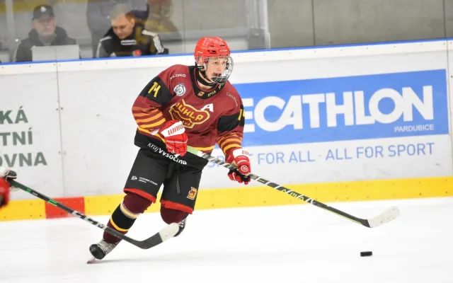 Poslední zápas za HC Dukla Jihlava v říjnu 2022 před odchodem do Brna. Foto: Se svolením Jindřicha Habermanna