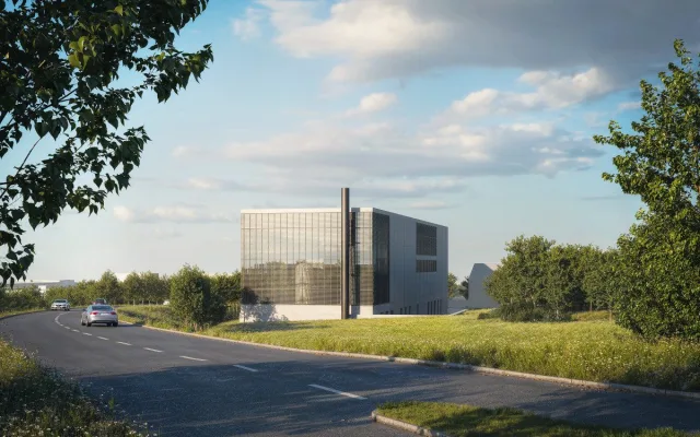 Jihlavský odpad zamíří do Žďáru. Nová teplárna ho bude spalovat od roku 2030. Vizualizace: Se svolením Satt