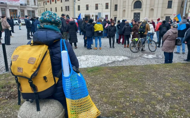 ON-LINE: „Stojíme za Ukrajinou“. Jihlava si dnes připomíná začátek války