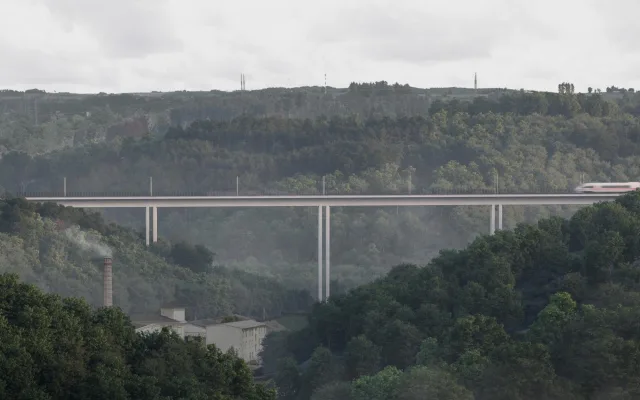 VIZUALIZACE: Vysokorychlostní trať přinese do krajiny nové dominanty, vysoké mosty