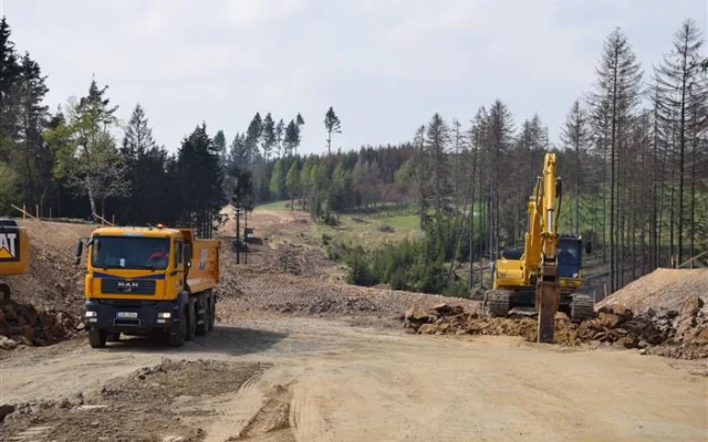 Stavba obchvatu Velkého Beranova, duben 2019