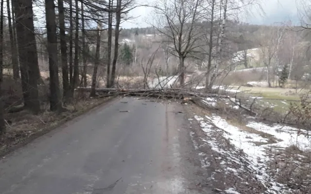 Orkán Sabine na Vysočině