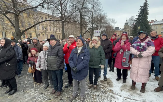 Demonstrace Stojíme za prezidentem v Jihlavě