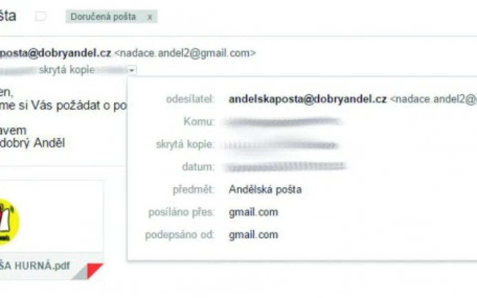 Kopie e-mailu