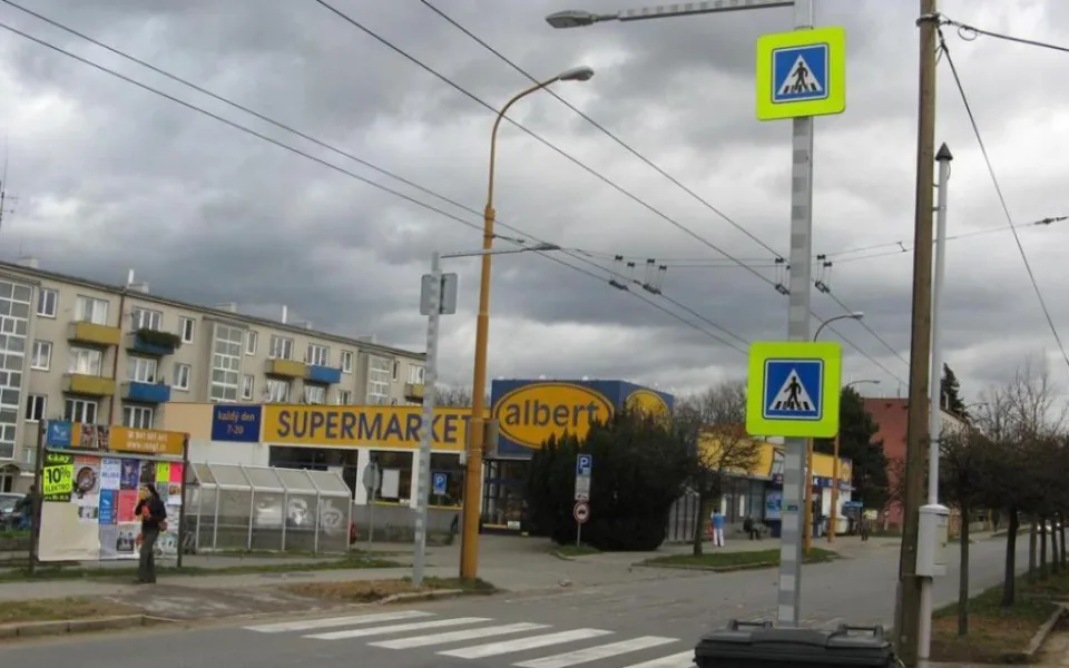 Upravený přechod v ulici Brtnická