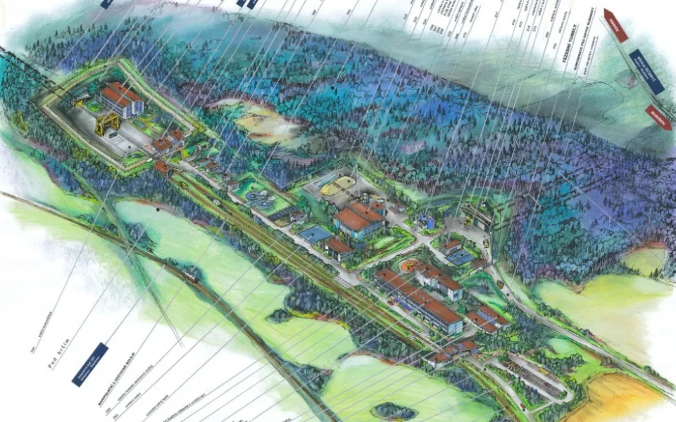 Ukázka areálu hlubinného úložiště
