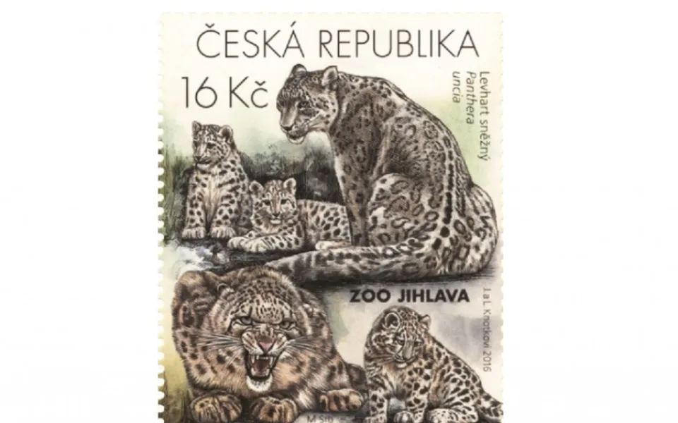 Česká pošta vydává edici známek s levharty sněžnými z jihlavské zoo