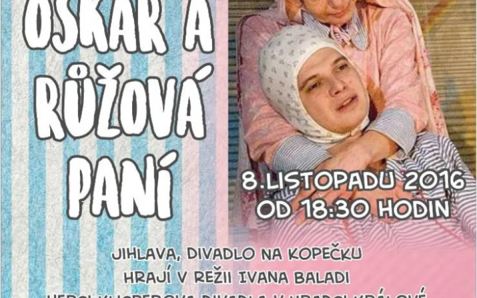 Hospicová péče Bárka zve na divadelní představení Oskar a růžová paní