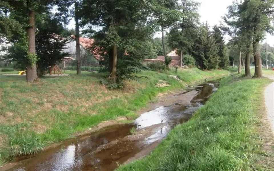 Řeka Oslava v obci Obyčtov