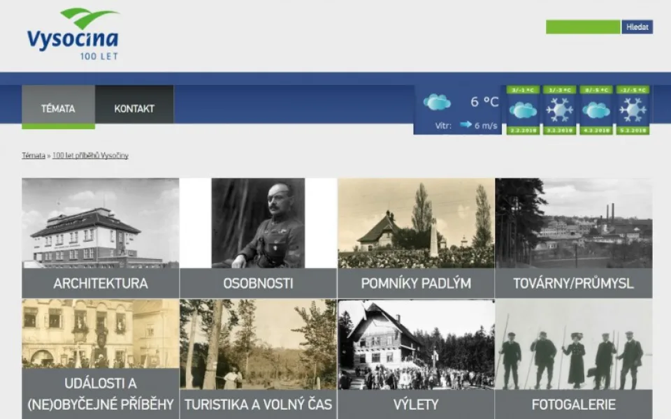 Nový web připomíná stoleté příběhy z kraje. Zmíní třeba návštěvu Masaryka na Vysočině
