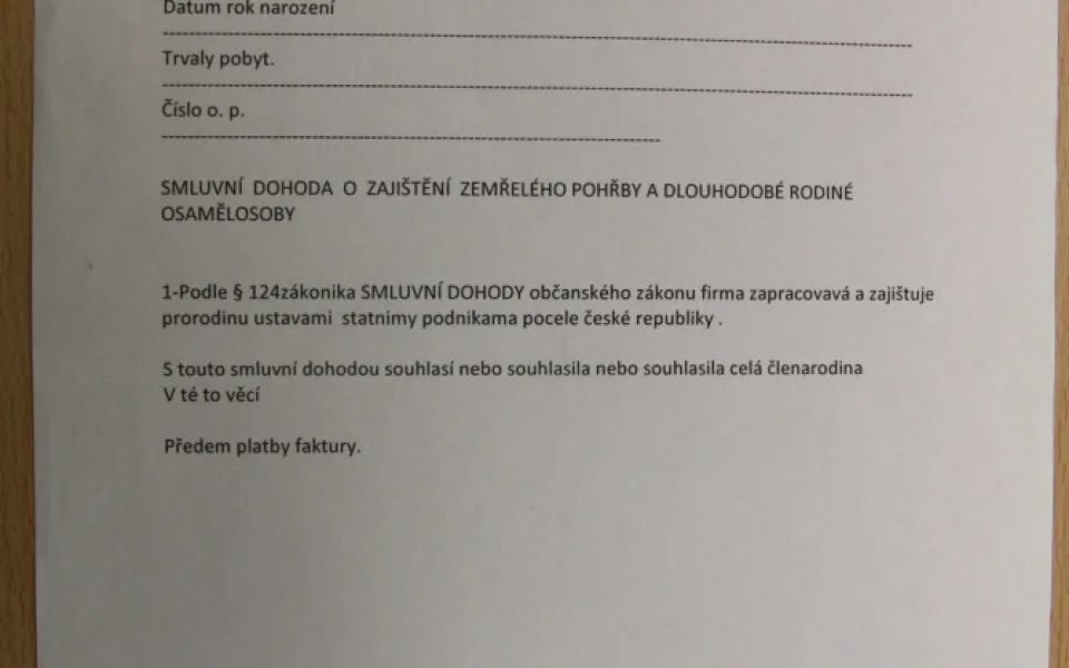 Formulář, který měl recidivista u sebe