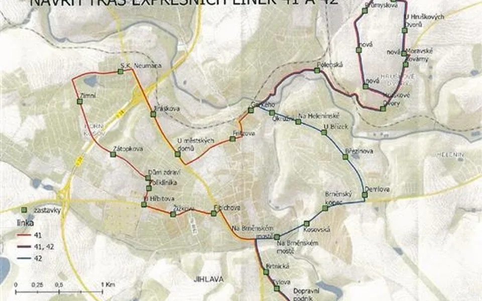Městskou opravu v Jihlavě posílí dvě nové autobusové linky. Zároveň zmizí spoj číslo 6