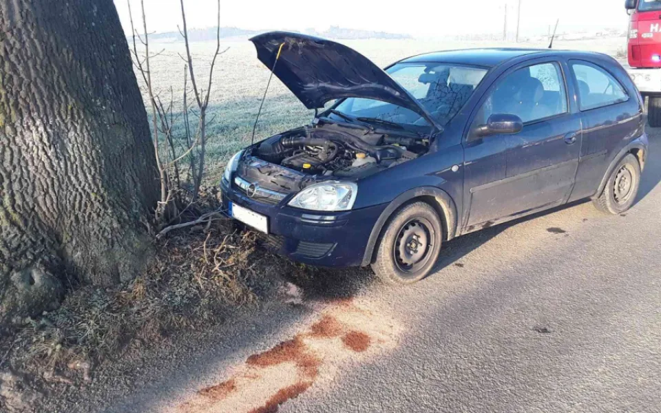 Řidička u Telče narazila do stromu. Vrtulník ji transportoval do brněnské nemocnice