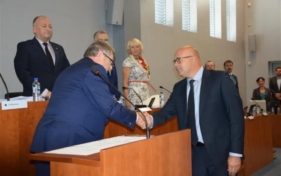 Zdeněk Geist (vpravo) s hejtmanem Vysočiny Jiřím Běhounkem