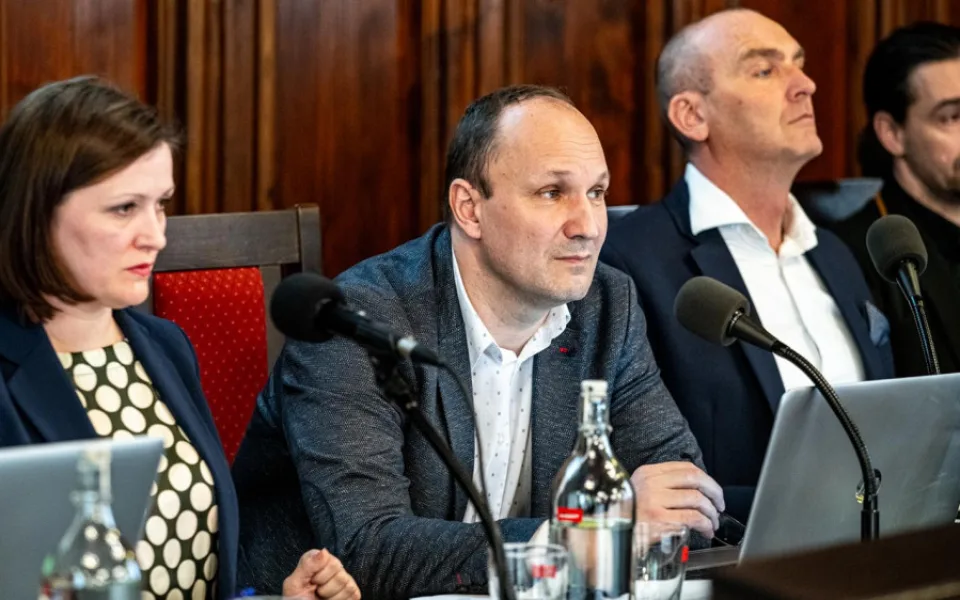 zleva: primátorka Karolína Koubová, náměstek Petr Ryška, náměstek Vít Zeman a uvolněný radní Daniel Škarka 