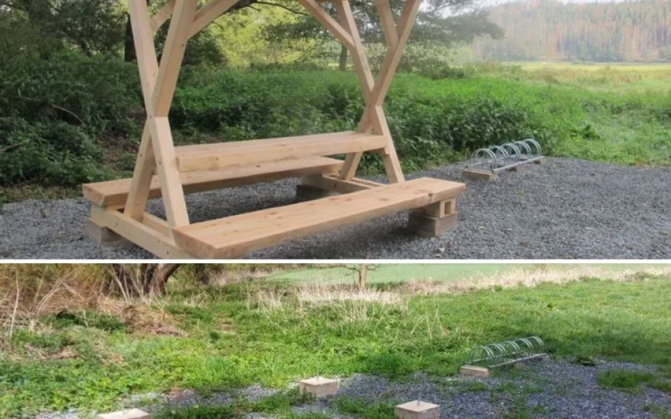 Nová odpočívka nevydržela na cyklostezce ani rok, minulý týden ji někdo ukradl