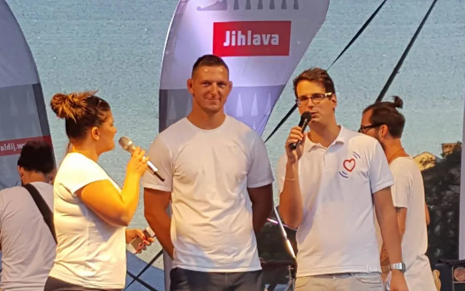 Lukáš Krpálek při přivítání na jihlavském Masarykově náměstí v roce 2016