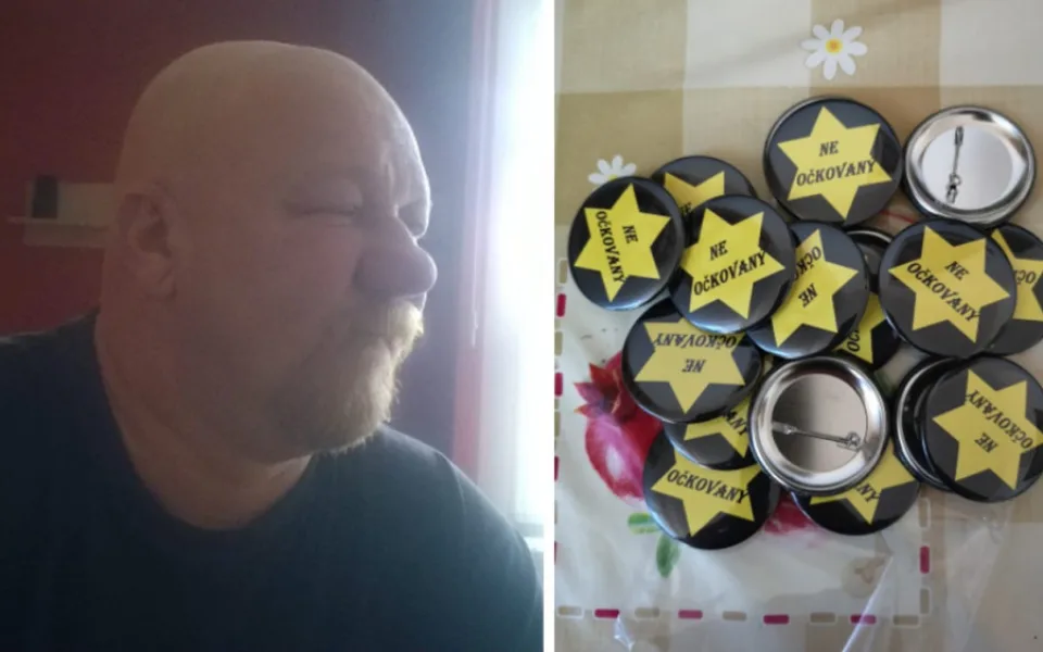 Neočkovaný. Známý antisemita na sebe opět upozornil, tentokrát plackami s židovskou hvězdou