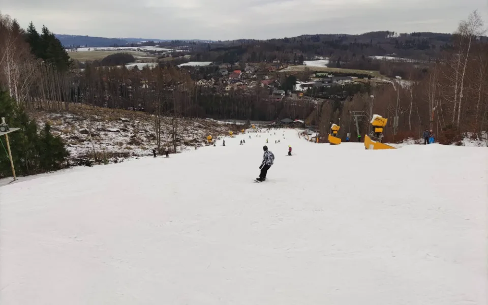 Skiareál Šacberk v sobotu.