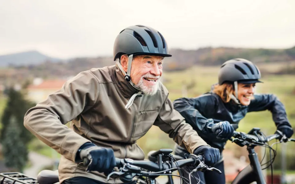 Active-Senior-Couple-With-Electric-bike