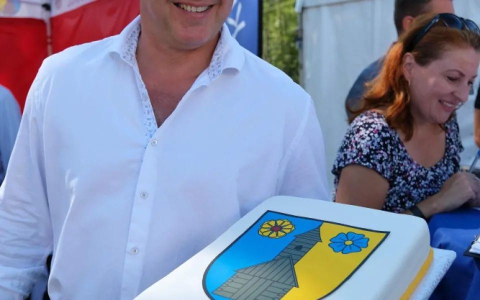 Martin Kodys během slavnostního vyhlášení soutěže Vesnice roku 2022