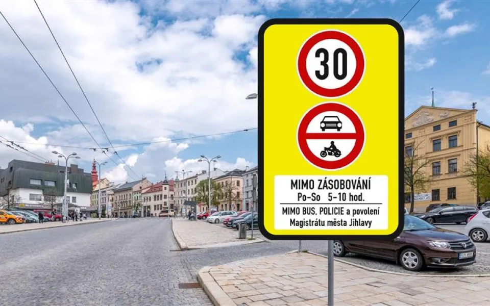 Vizualizace nových značek na náměstí, zdroj: Město Jihlava