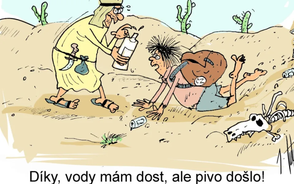 Srpnová dávka vtipů od kreslíře Jana Tatarky