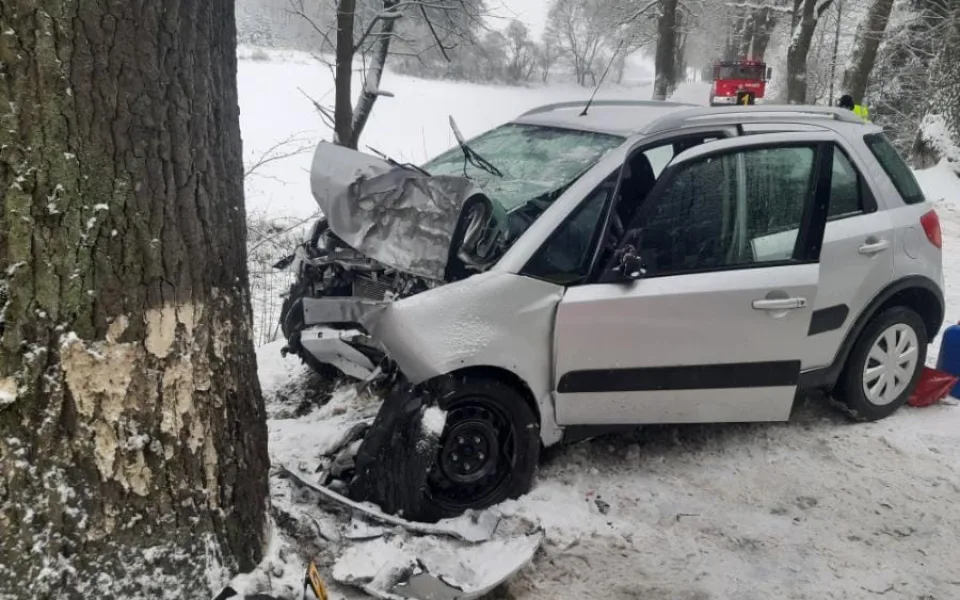 Foto z tragické dopravní nehody, která se stala dnes dopoledne na Pelhřimovsku