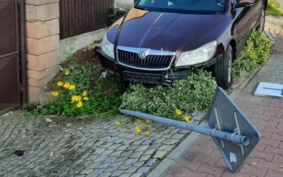 Řidiče mělo oslnit slunce, narazil do značky