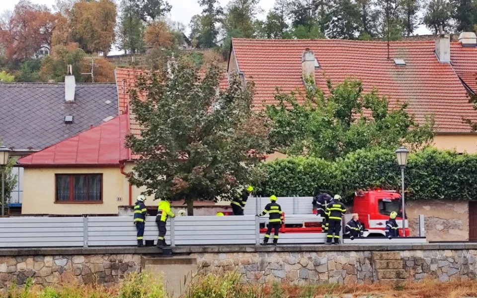 Stavba protipovodňových zábran v Třebíči