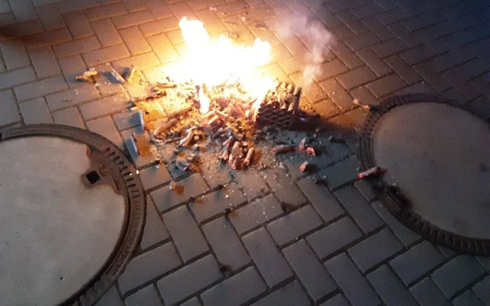 Požár pyrotechniky v Jihlavě. Foto: Se svolením HZS Kraje Vysočina