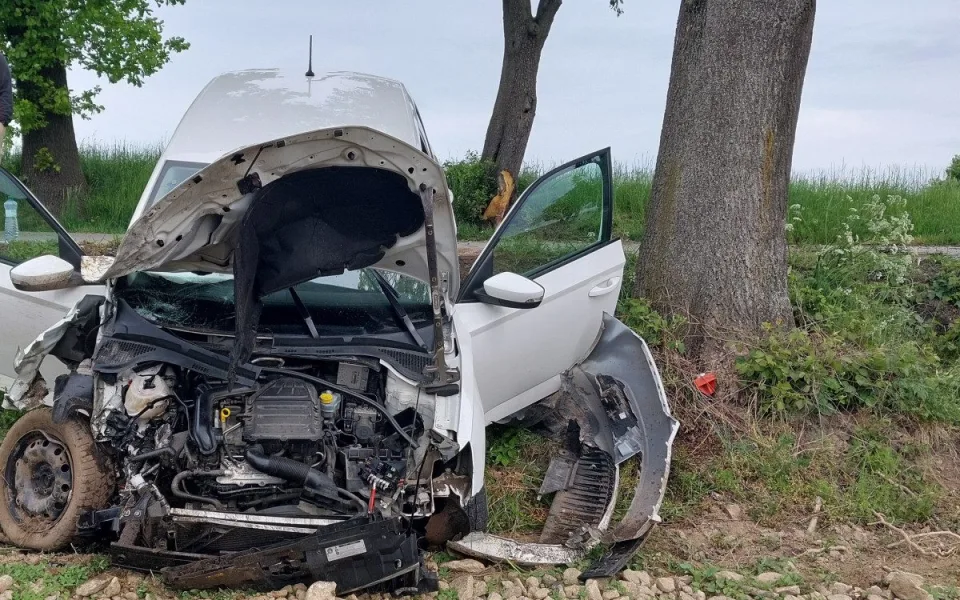 Řidička se nevěnovala řízení, po nárazu do stromu zničila svojí Škodu Fabia. Foto: Se svolením Policie ČR