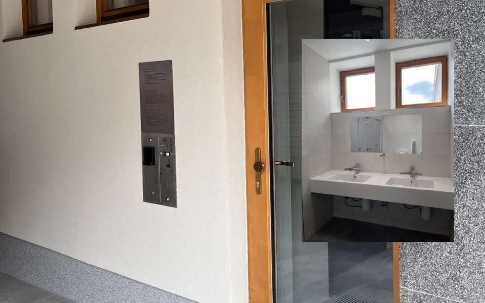 V Třešti je hotová modernizace veřejných záchodků, v Jihlavě je na náměstí buňka. Foto: Se svolením Města Třešť (koláž)