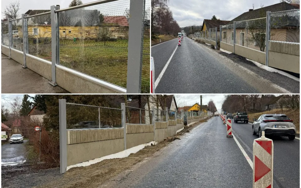 Studna na trase, překážející kabely. Stavba protihlukové stěny v Pravíkově byla s problémy