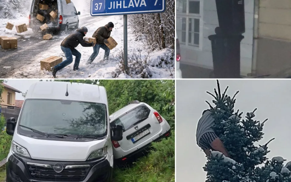 Bizáry roku 2025 na Jihlavsku: muži na stromech, opilci v bytech i balíky na silnici