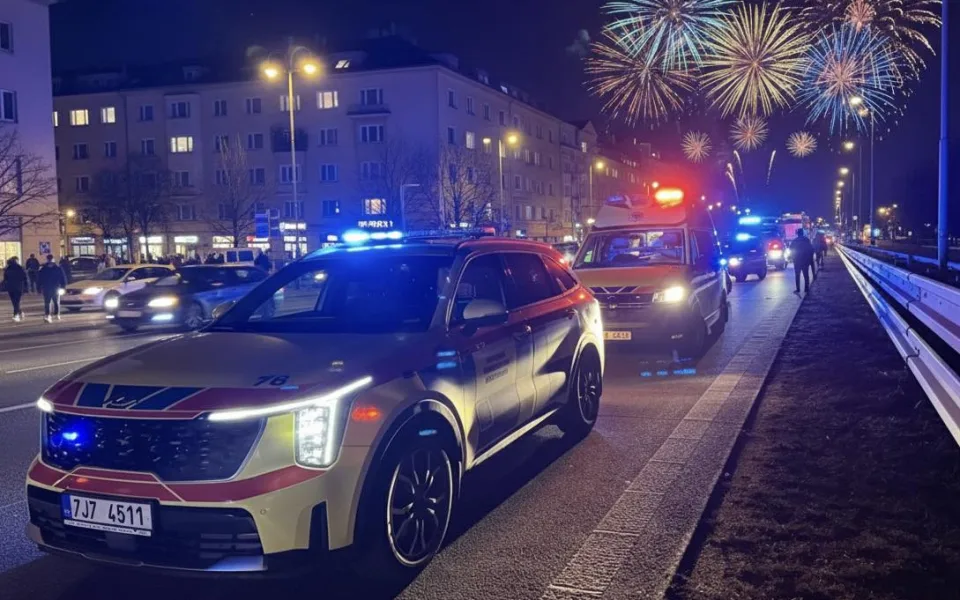 Náročná silvestrovská noc: Lidé to přeháněli s pitím a prali se, hořela pyrotechnika. Foto: Se svolením ZZS Kraje Vysočina