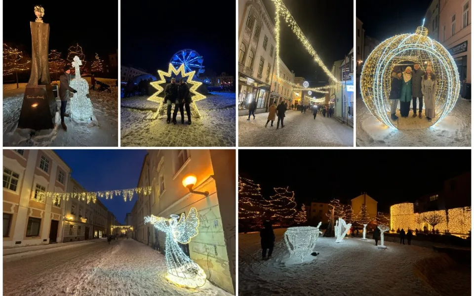 FOTO: Tisíce světýlek a sníh. Jihlava i po Vánocích láká k večerní procházce