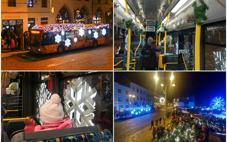 Jihlavský vánoční trolejbus se líbil. Získal speciální ocenění