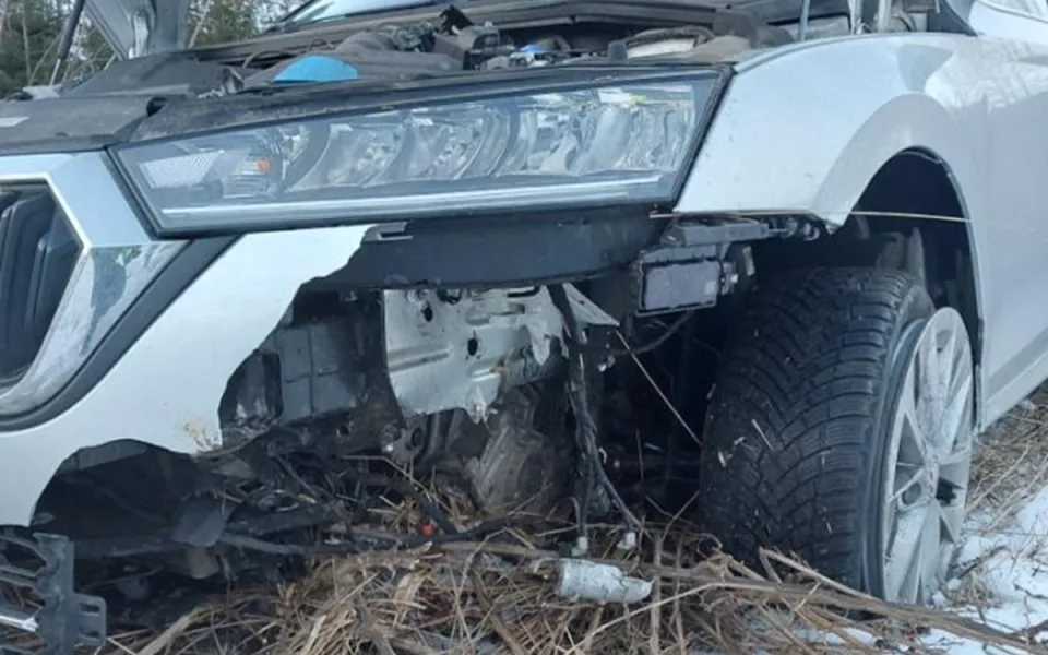 Řidička zřejmě usnula za volantem, vyjela ze silnice a škoda je čtvrt milionu. Foto: Se svolením Policie ČR