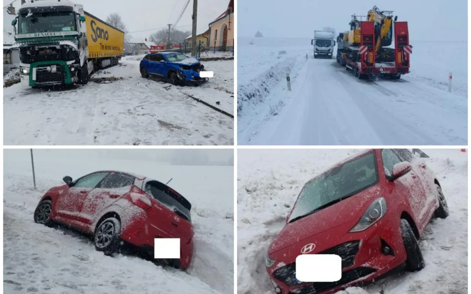 Na Vysočině sněží. Na silnicích začínají problémy, od rána bouralo 18 řidičů