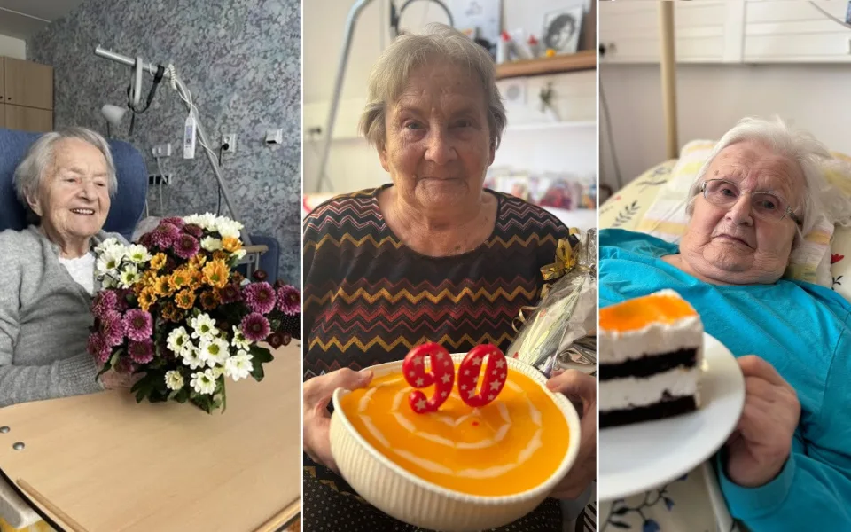 Krásná jubilea. Jiřina Navrátilová oslavila 105. narozeniny, slavily i paní Marie a Věra. Foto: Sociální centrum Kraje Vysočina, Integrované centrum sociálních služeb Jihlava (redakčně upraveno)