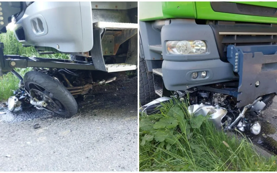 Motorkář na Žďársku jel rychle a upadl pod kola Tatry. Transportovali ho do nemocnice